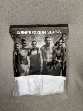 Bluemaple Pack Of 3 Thigh High Compression Socks White Size Small/Medium NWT's